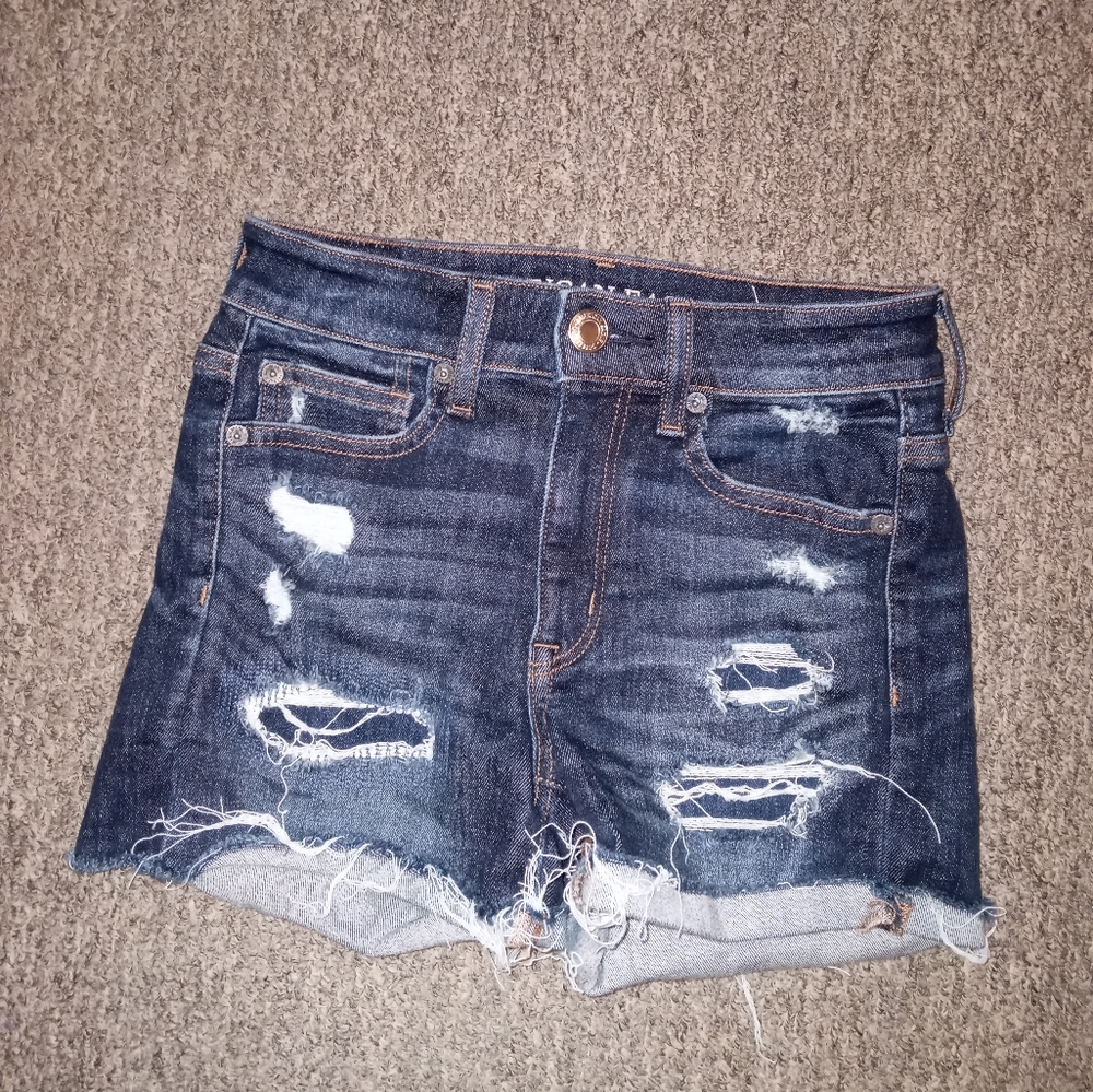 American eagle jean shorts hi rise shortie size 2